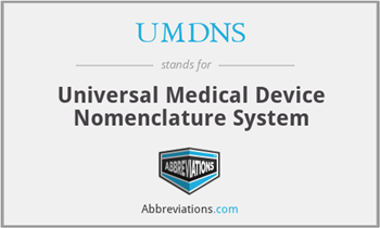 سیستم نامگذاری تجهیزات پزشکی (UMDNS)